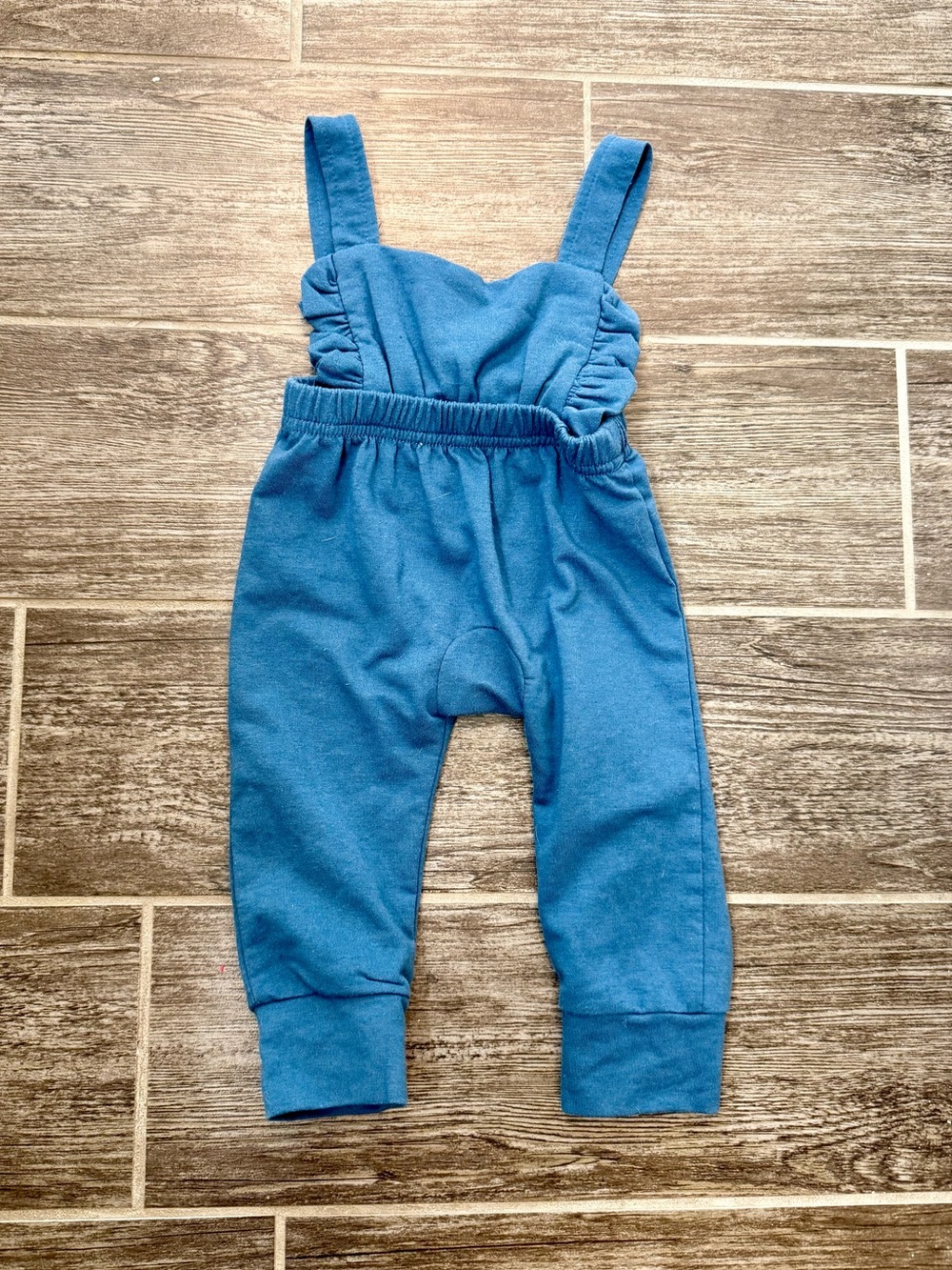 Blue baby girl romper